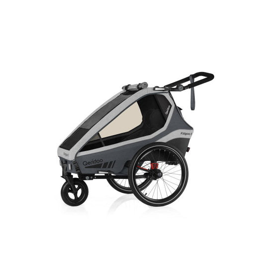  Qeridoo Kidgoo 1 Fahrradanhänger Steel Grey Mit Joggerfunktion