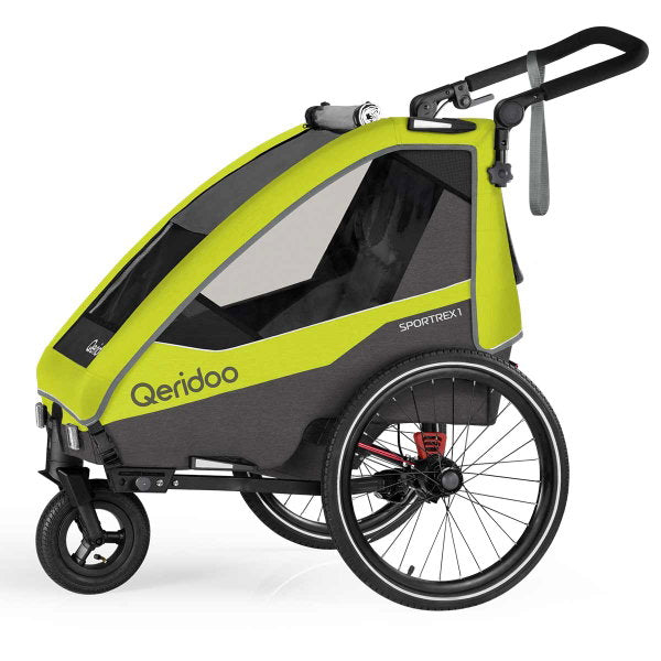  Qeridoo Sportrex 1 Fahrradanhänger Lime Green 2023 Limitiertes Design