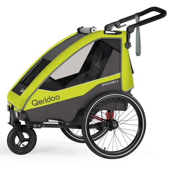  Qeridoo Sportrex 2 Fahrradanhänger Lime Green 2023 Limitiertes Design