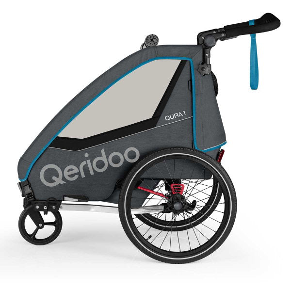  Qeridoo Qupa1 Blue Fahrradanhänger 360-Grad-Buggyrad Und Deichsel 2023
