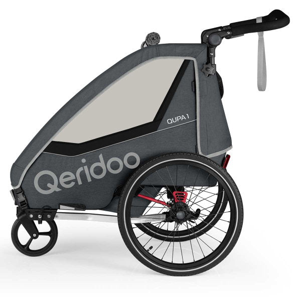  Qeridoo Qupa1 Grey Fahrradanhänger 360-Grad-Buggyrad Und Deichsel 2023