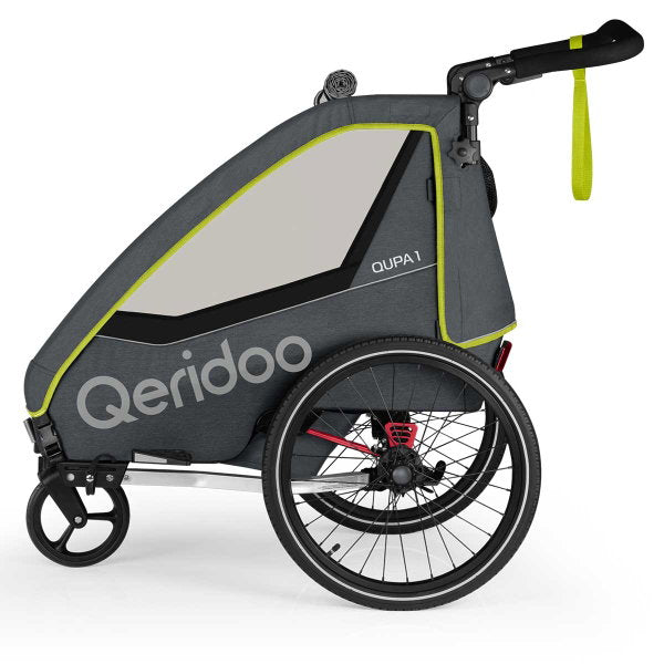  Qeridoo Qupa1 Lime Fahrradanhänger 360-Grad-Buggyrad Und Deichsel 2023