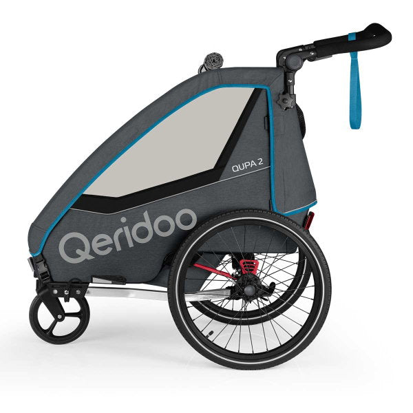  Qeridoo Qupa2 Blue Fahrradanhänger 360-Grad-Buggyrad Und Deichsel 2023