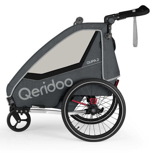  Qeridoo Qupa2 Grey Fahrradanhänger 360-Grad-Buggyrad Und Deichsel 2023