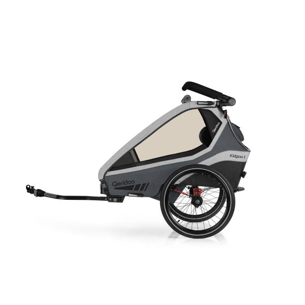  Qeridoo Kidgoo 1 Fahrradanhänger Steel Grey Mit Joggerfunktion