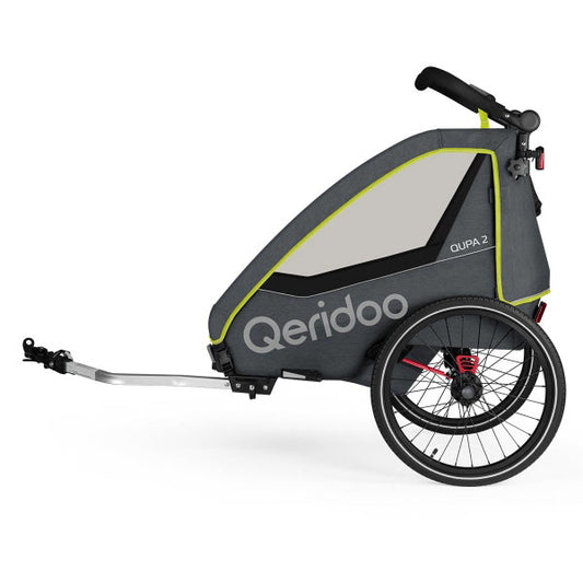  Qeridoo Qupa2 Lime Fahrradanhänger 360-Grad-Buggyrad Und Deichsel 2023