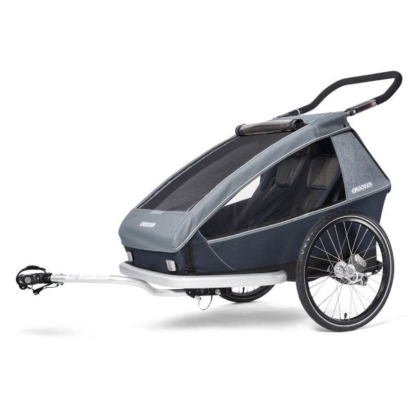  Croozer Kid Vaaya 2 Graphite Blue 2in1 Fahrradanhänger & Buggy-Set