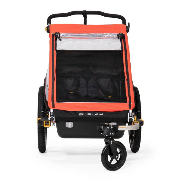  Burley Cub X Fahrradanhänger Atomic Red 2-Sitzer Mit Buggy-Funktion