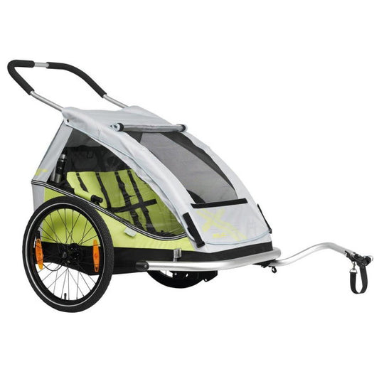  XLC Duo 8teen Fahrradanhänger Limone Zweisitzer Inkl. Buggyrad & Rücklicht Zum Toppreis