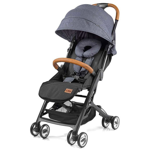  Gesslein Smiloo Cuby Jeansblau Meliert Gestell Schwarz, Ledergriff Cognac