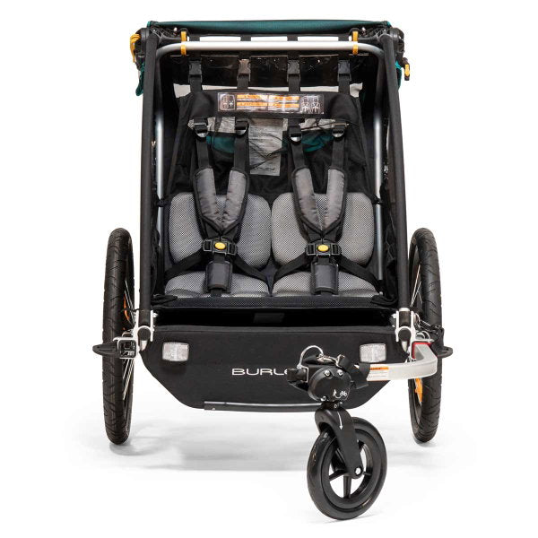  Burley Encore X Fahrradanhänger Türkis 2-Sitzer Mit Buggy-Funktion