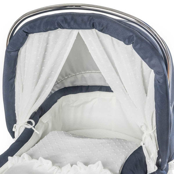  HESBA Condor Coupe Kinderwagen Außen 283 Innen 185 Teilleder Räder Weiß 30 Cm, Ledergriff Weiß