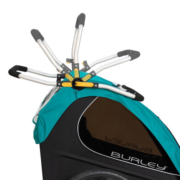  Burley Encore X Fahrradanhänger Türkis 2-Sitzer Mit Buggy-Funktion