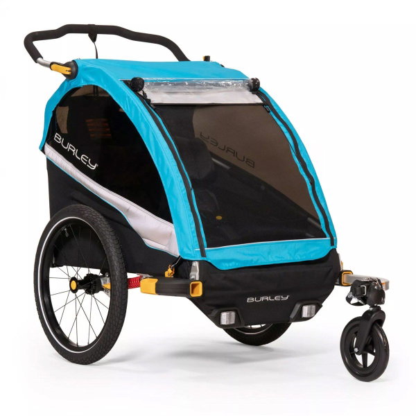  Burley D´Lite X Fahrradanhänger Aqua 2-Sitzer Mit Buggy-Funktion