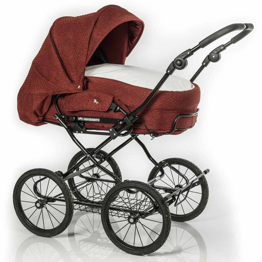  HESBA Calido Kinderwagen Außen 365 Innen 227 Black Edition - Räder Schwarz 30 Cm