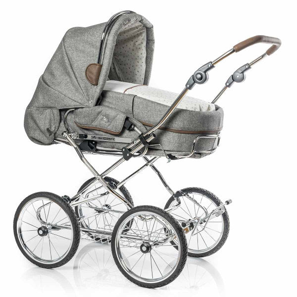  HESBA Condor Coupe Kinderwagen Außen 796 Innen 718 Teilleder Räder Schwarz 30 Cm, Ledergriff Braun