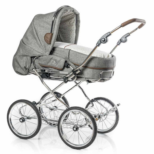  HESBA Condor Coupe Kinderwagen Außen 796 Innen 718 Teilleder Räder Schwarz 30 Cm, Ledergriff Braun
