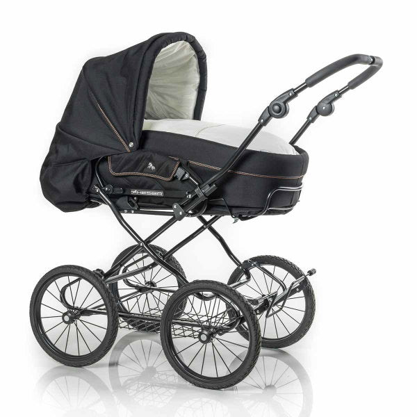  HESBA Condor Light Kinderwagen Außen 982 Innen 222 Black Edition - Räder Schwarz 30 Cm
