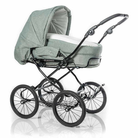  HESBA Condor Light Kinderwagen Außen 665 Innen 166 Black Edition - Räder Schwarz 30 Cm
