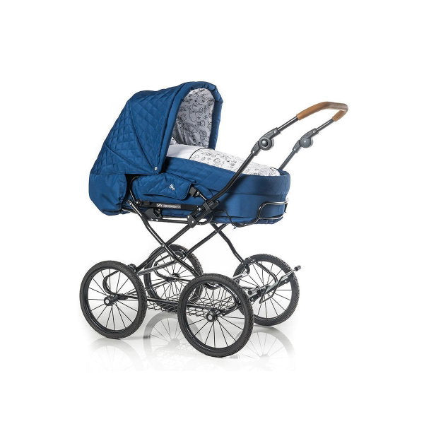  HESBA Condor Light Kinderwagen Außen 584 Innen 172 Black Edition - Räder Schwarz 30 Cm