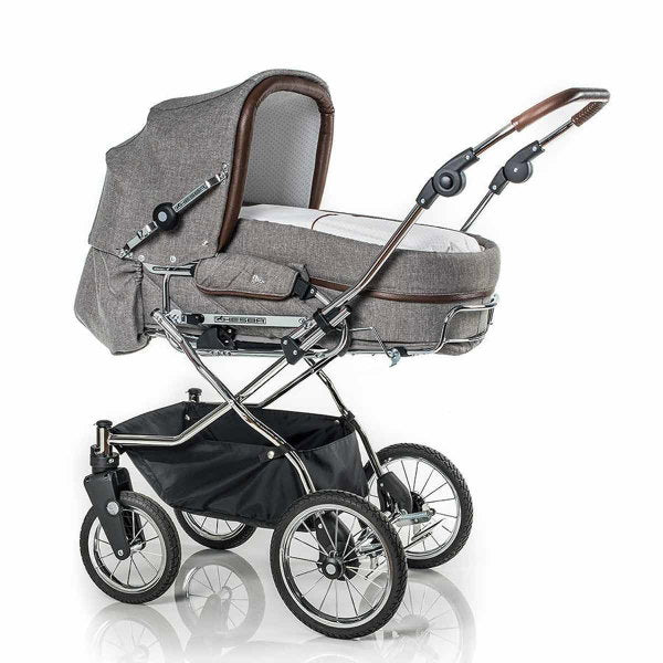  HESBA Corrado Kinderwagen 796/227 Teilleder Mit Schwenkbaren Vorderrädern Schwarz SW-SL 2/25