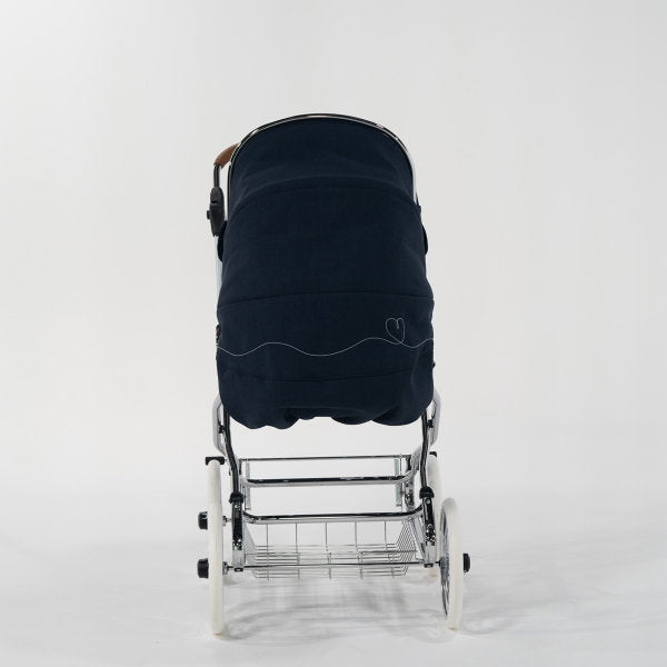  HESBA Condor Coupe Kinderwagen Außen 503 Innen 173 Räder Weiß 25 Cm, Ledergriff Hellbraun