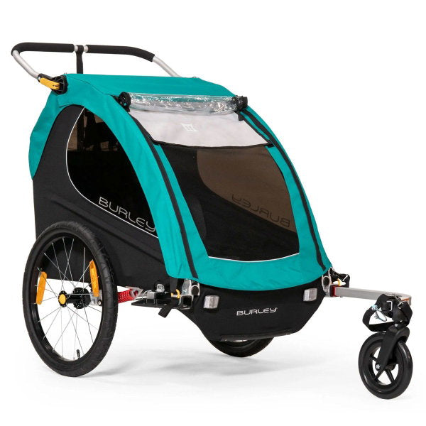  Burley Encore X Fahrradanhänger Türkis 2-Sitzer Mit Buggy-Funktion