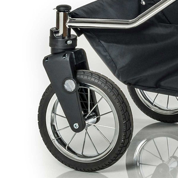  HESBA ClassicA Kinderwagen Außen 557, Innen 150 Mit Schwenkbaren Vorderrädern Schwarz SW-SL 2/25