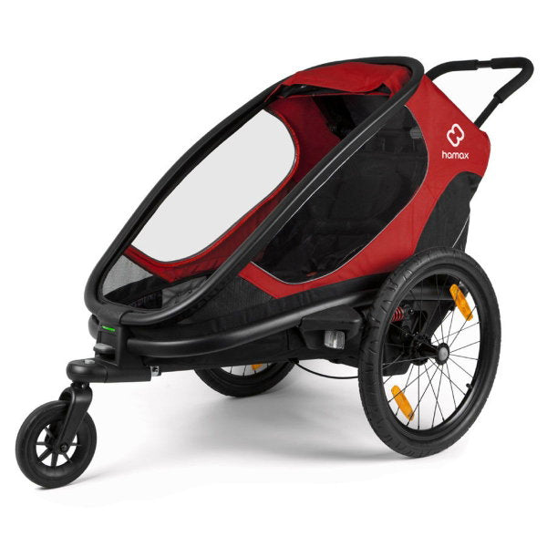  Hamax Outback One Fahrradanhänger Rot / Schwarz Inkl. Deichsel & Buggyrad
