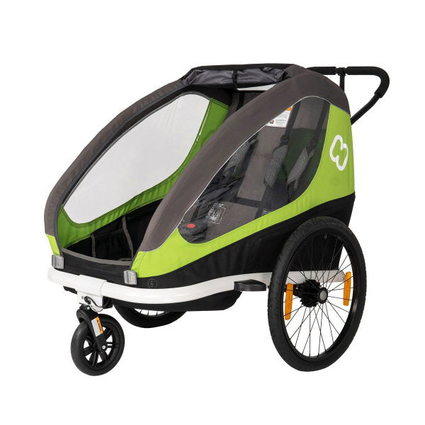  Hamax Traveller Fahrradanhänger Grün/Grau Inkl. Deichsel & Buggyrad