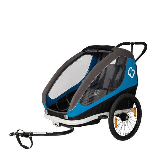  Hamax Traveller Fahrradanhänger Blau/Grau Inkl. Deichsel & Buggyrad
