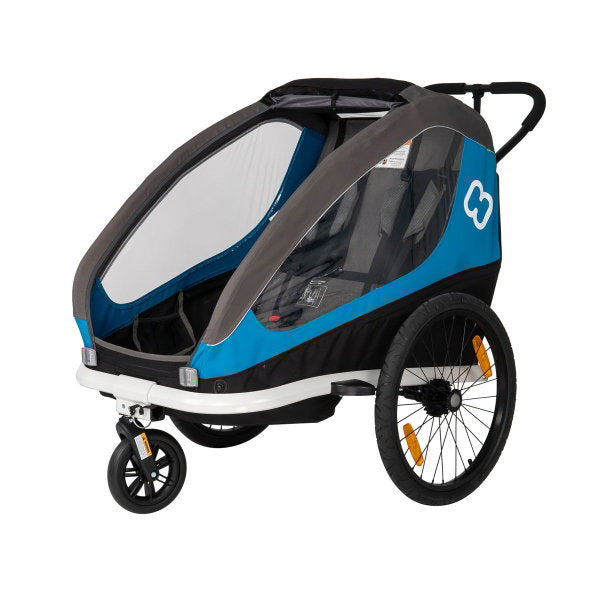  Hamax Traveller Fahrradanhänger Blau/Grau Inkl. Deichsel & Buggyrad