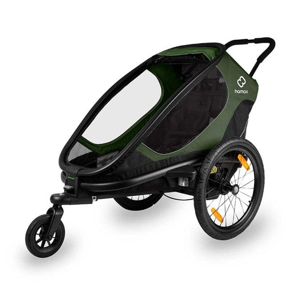  Hamax Outback Fahrradanhänger Grün/Schwarz Inkl. Deichsel & Buggyrad
