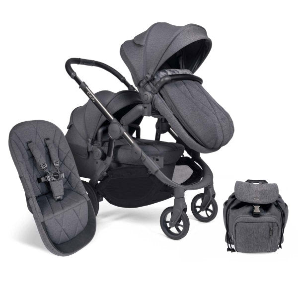  ICandy Orange Double Combo Dark Slate Marl Phantom Geschwisterkinderwagen | Inkl. Praktischem Zubehör