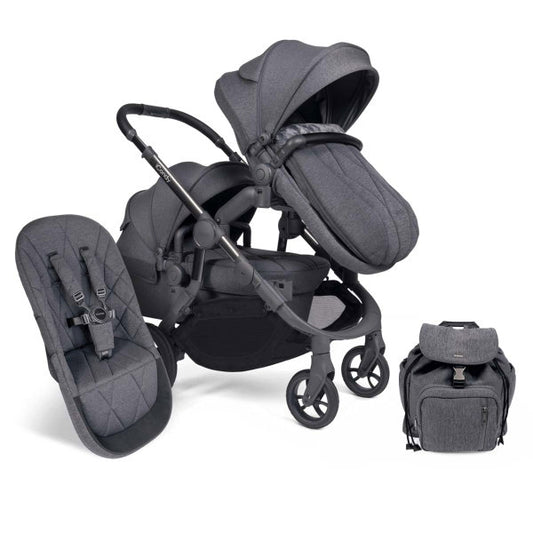  ICandy Orange Double Combo Dark Slate Marl Phantom Geschwisterkinderwagen | Inkl. Praktischem Zubehör