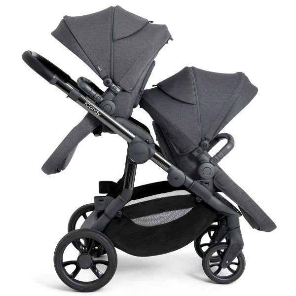  ICandy Orange Double Combo Dark Slate Marl Phantom Geschwisterkinderwagen | Inkl. Praktischem Zubehör