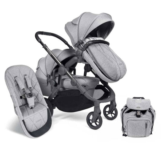  ICandy Orange Double Combo Light Slate Marl Geschwisterkinderwagen | Inkl. Praktischem Zubehör