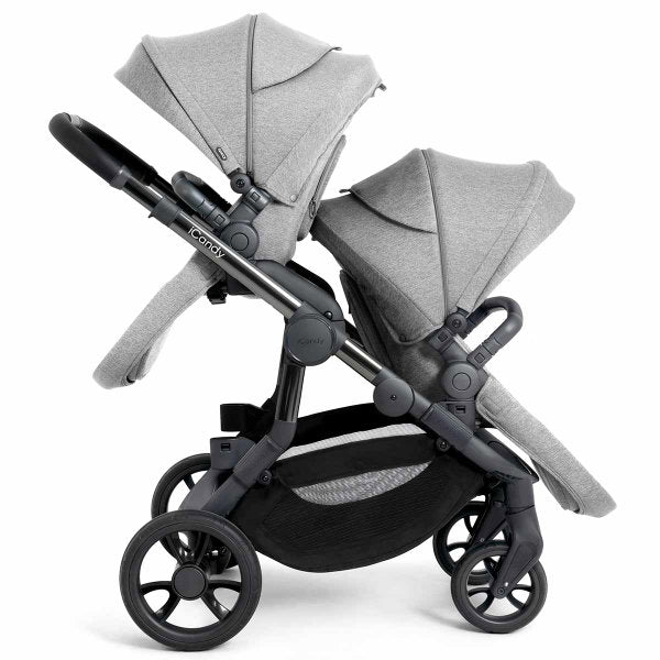  ICandy Orange Double Combo Light Slate Marl Geschwisterkinderwagen | Inkl. Praktischem Zubehör
