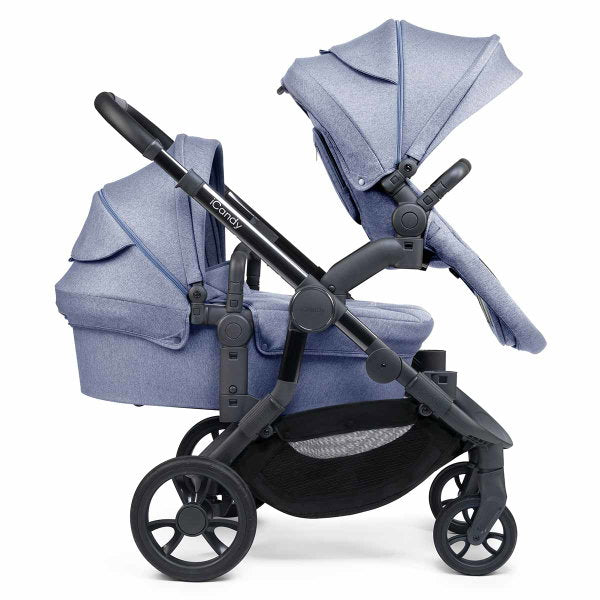  ICandy Orange Double Combo Mist Blue Marl Geschwisterkinderwagen | Inkl. Praktischem Zubehör