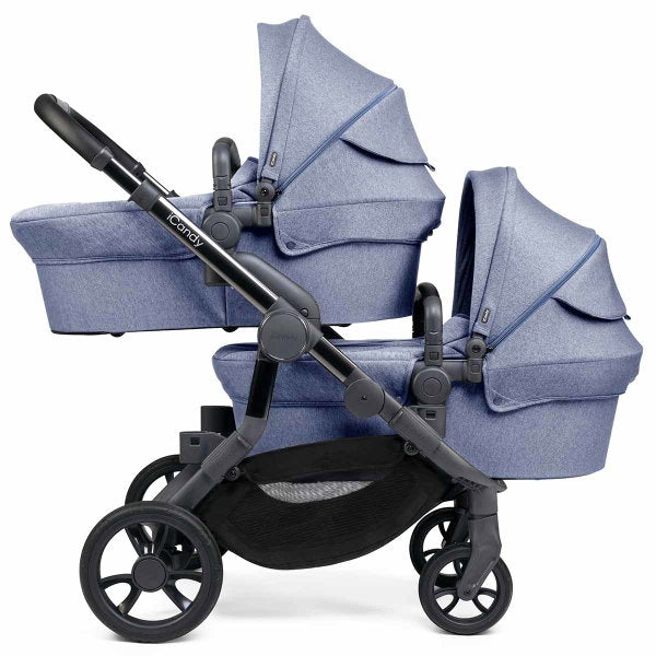  ICandy Orange Twin Combo Mist Blue Marl Phantom Zwillingskinderwagen | Inkl. Praktischem Zubehör