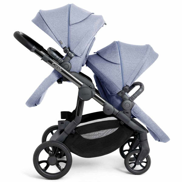  ICandy Orange Double Combo Mist Blue Marl Geschwisterkinderwagen | Inkl. Praktischem Zubehör