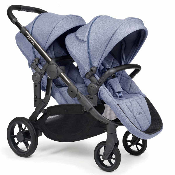  ICandy Orange Double Combo Mist Blue Marl Geschwisterkinderwagen | Inkl. Praktischem Zubehör