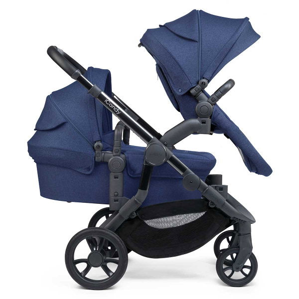  ICandy Orange Double Combo Royal Blue Marl Geschwisterkinderwagen | Inkl. Praktischem Zubehör