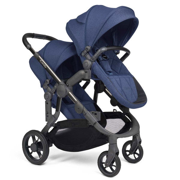  ICandy Orange Double Combo Royal Blue Marl Geschwisterkinderwagen | Inkl. Praktischem Zubehör