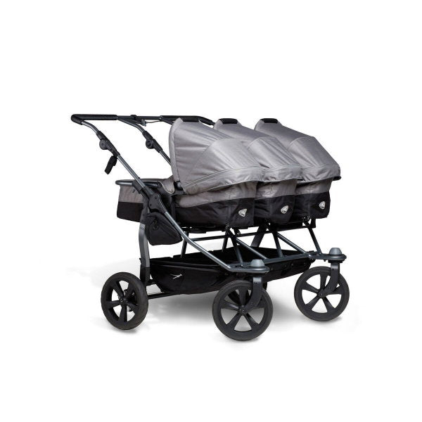  Tfk Trio Kombi Kinderwagen Grau Drillingswagen Mit Luftkammerreifen