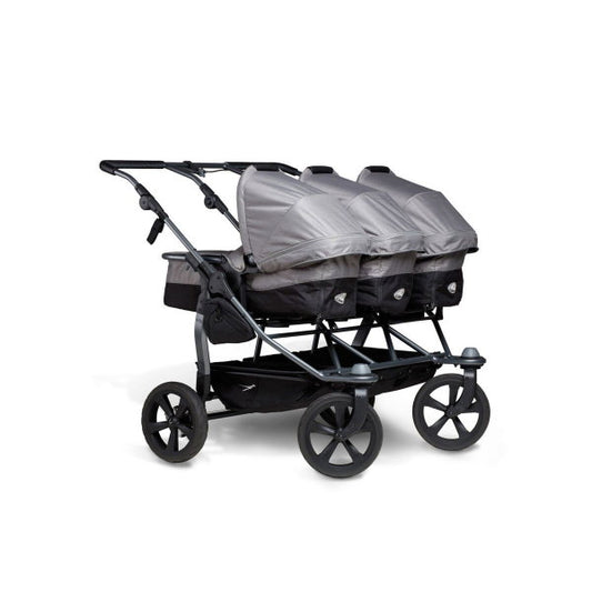  Tfk Trio Kombi Kinderwagen Grau Drillingswagen Mit Luftkammerreifen