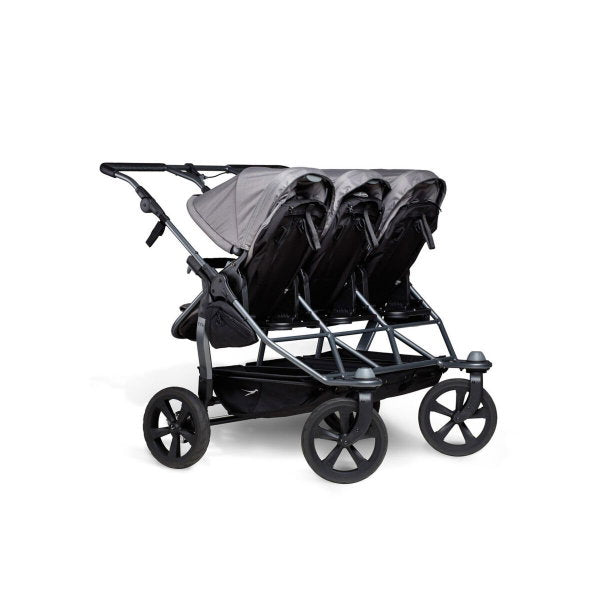  Tfk Trio Kombi Kinderwagen Grau Drillingswagen Mit Luftkammerreifen