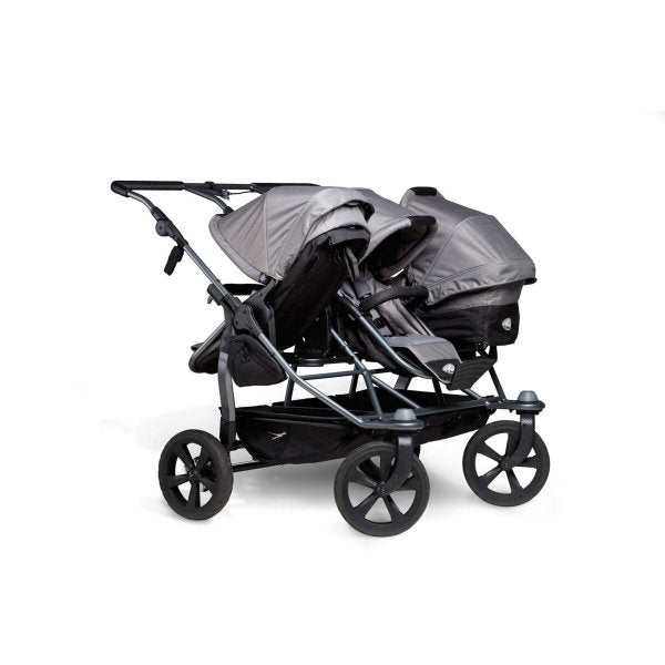  Tfk Trio Kombi Kinderwagen Grau Drillingswagen Mit Luftkammerreifen
