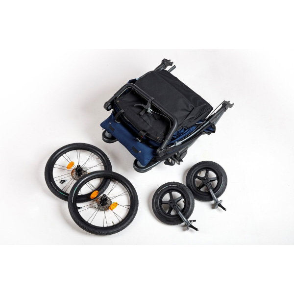  Tfk Velo 2 Fahrradanhänger Marine-schwarz | Mit Deichsel Und Kupplung