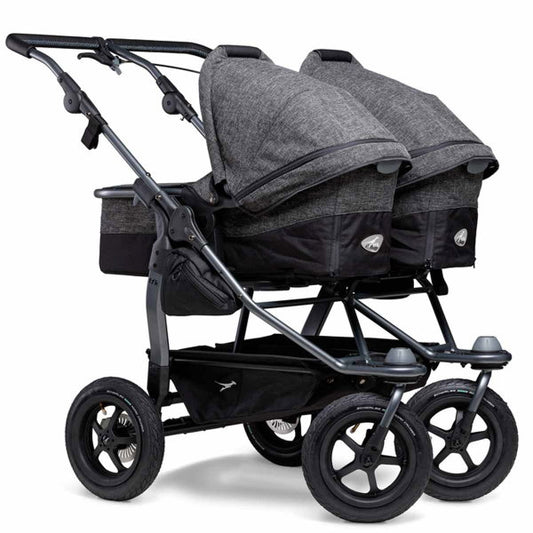  Tfk Duo Kombi Kinderwagen Premium Anthrazit Zwillingswagen Mit Luftrad-Set